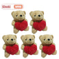 1-5PCS Valentine’s Day Bear Plush Toy Cute Heart-Hugging Stuffed Animal Doll Soft Love Bear Gift for Christmas  Anniversaries