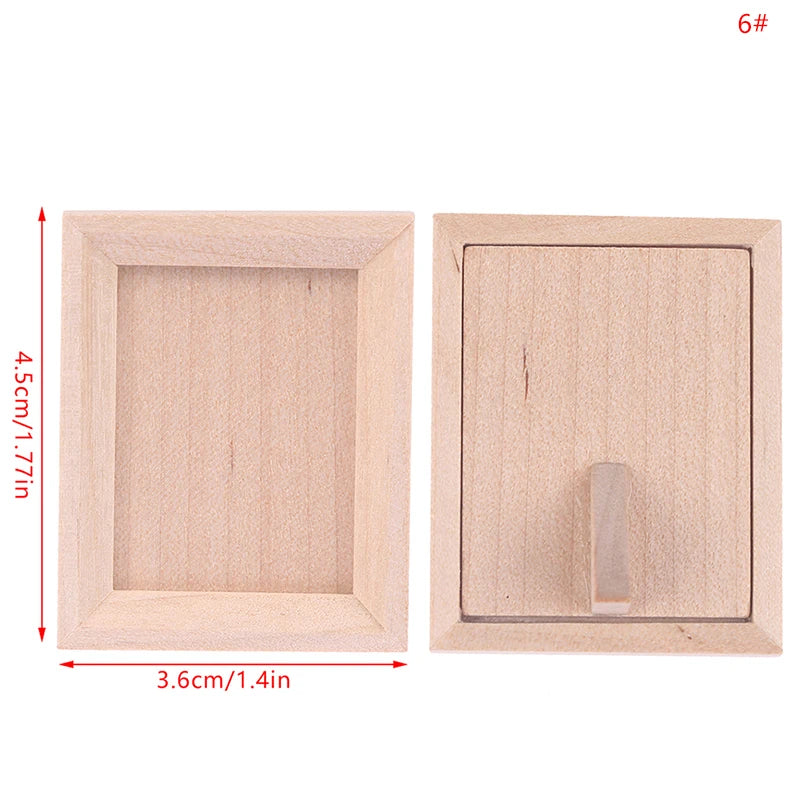 1:12 Dollhouse Miniature Photo Frame With Rear Cover Simulation Furniture Model Living Scene Decor Toy Doll House Accessories