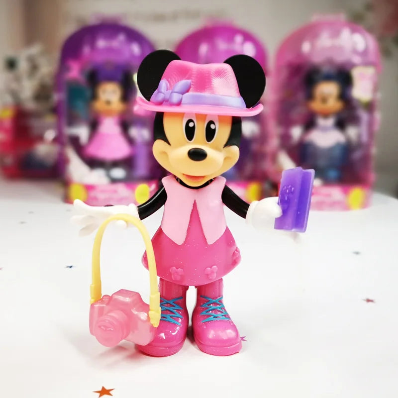 Disney Mickey Mouse Fashion Fun Minnie Beautiful Change Clothes Gifts Toy Model Anime Figures Collect Ornaments