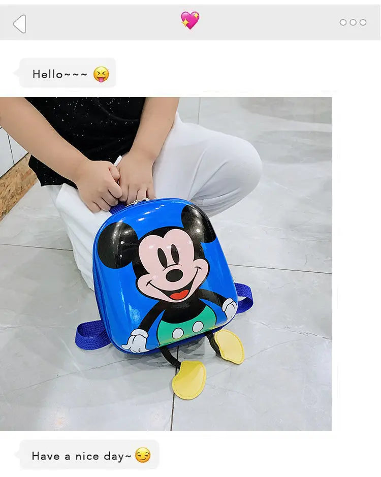 Disney Mickey Mouse Children's Kindergarten Backpack Boys Girls Baby Backpack Mini Cartoon Eggshell Backpack Kids Backpack
