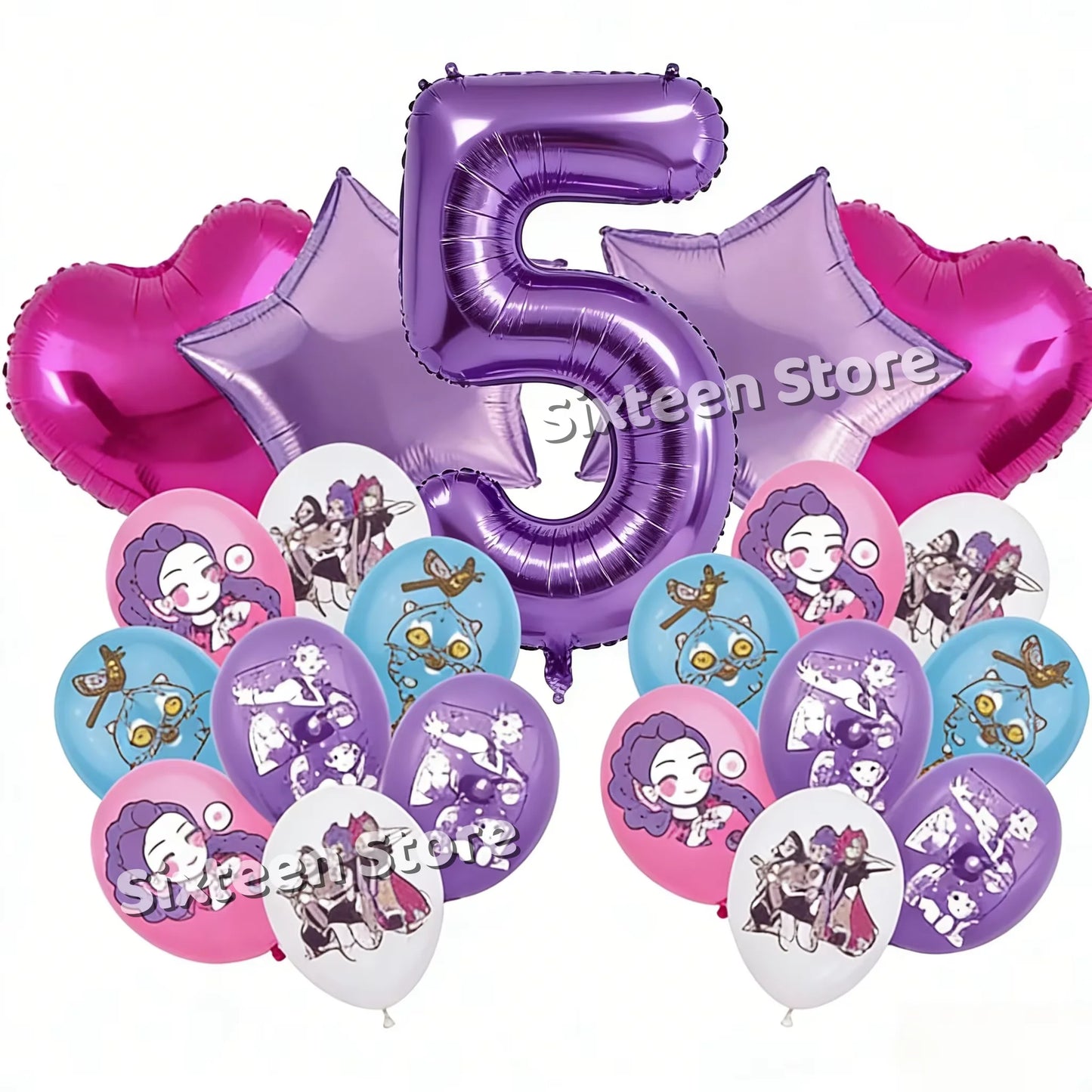 Demones Hunt Cartoon Anime Party Supplies Cutlery Set with Warrior Banner Plate Cake Topper K--Pop Cup for Birthday Party supply