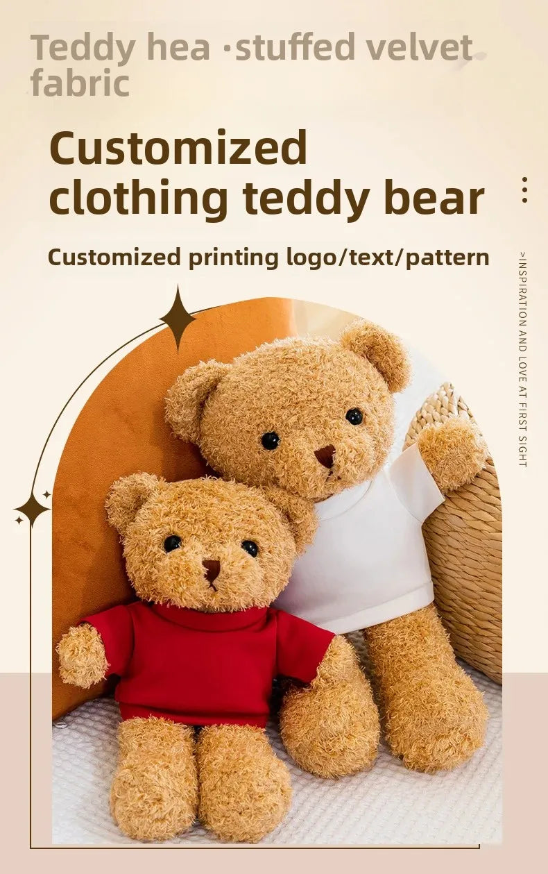 Teddy Bear Plush Doll Activity Gift Customizable Logo Small Bear Toy Stuffed Animal Soft PP Cotton Filling Made in China