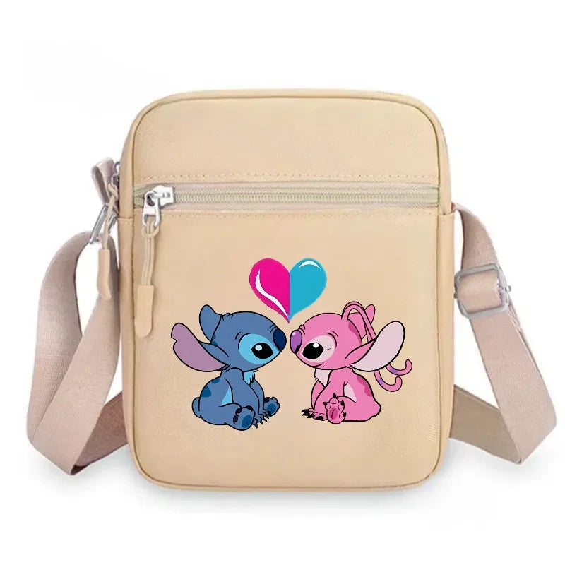 2026 Disney Latest Hot Selling Stitch Printed Boys and Girls Colorful Small Square Bag Casual Fashion Cute Women's Shoulder Bag