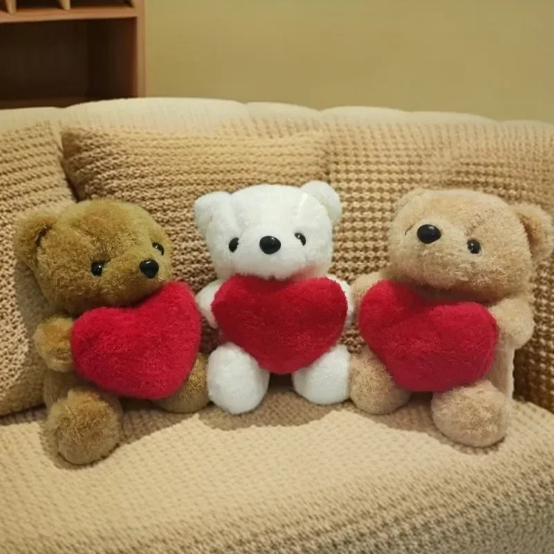 1-5PCS Valentine’s Day Bear Plush Toy Cute Heart-Hugging Stuffed Animal Doll Soft Love Bear Gift for Christmas  Anniversaries