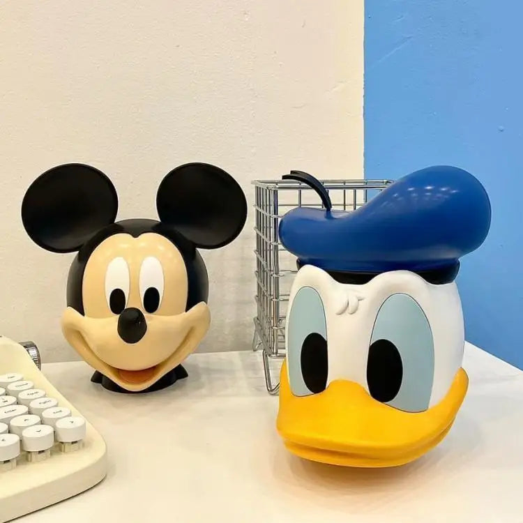 Disney Figuras 16cm Piggy Bank Mickey Mouse Donald Duck Money Bank Box Cartoon Doll Saving Pot Home Accessories Birthday Gift