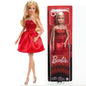 Original Barbie Dolls 80th Anniversary Red Celebration Blonde Fashionistas Blue Bow Dress Shoes Necklace Girls Toys Accessories