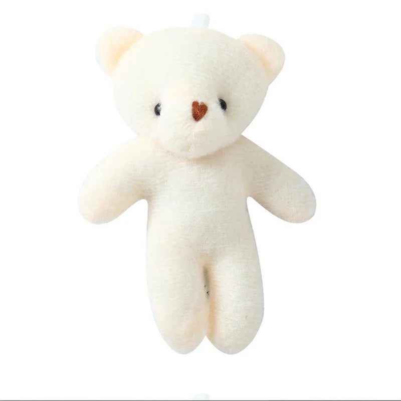 10/50pcs/lot 11CM Mini Multi-function Teddy Stuffed Plush Toy Lovely White Bear Doll Toy Backpack Keychain Birthday Party Gifts