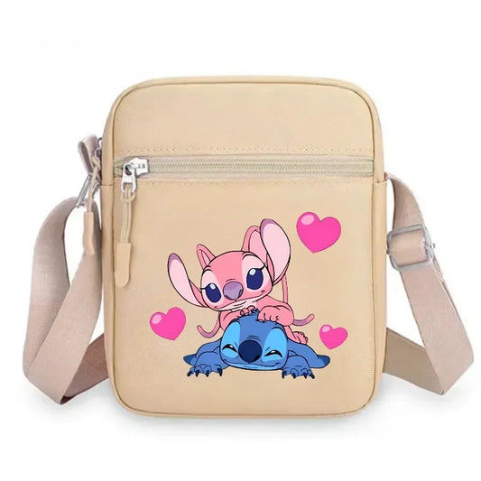 2026 Disney Latest Hot Selling Stitch Printed Boys and Girls Colorful Small Square Bag Casual Fashion Cute Women's Shoulder Bag