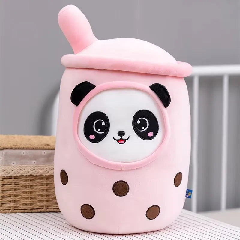 Kawaii Milk Tea Cup Plush Pillow 23cm Stuffed Food Fruit Boba Doll Ultrasoft Stuffed Plush Tea Shop Kids Toys Birthday Gift