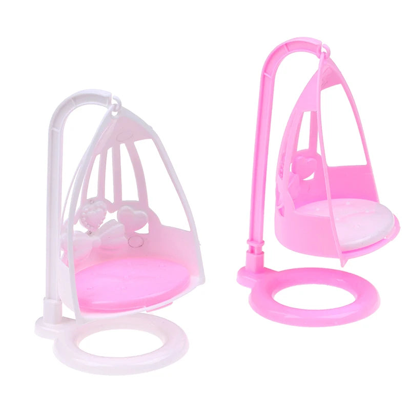 Dollhouse Swing Chair For Girl Doll Miniature Plastic Furniture Toys Doll House Decor