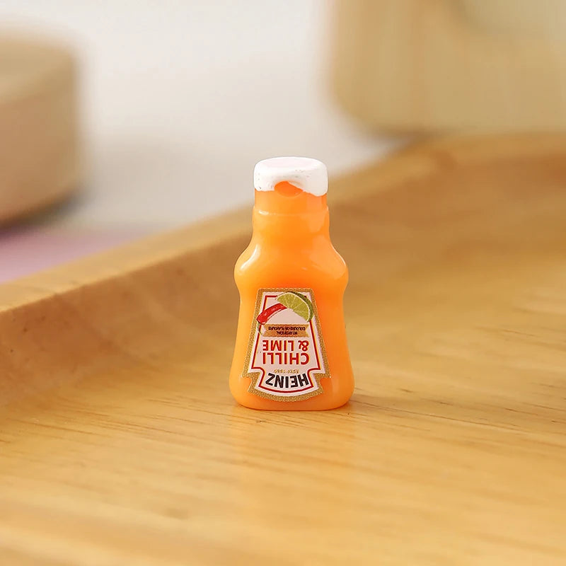 10Pcs Dollhouse Miniature Strawberry Sauce Jam Jar Kitchen Food Accessories For Doll House Decor Kids Pretend Play Toys Gift
