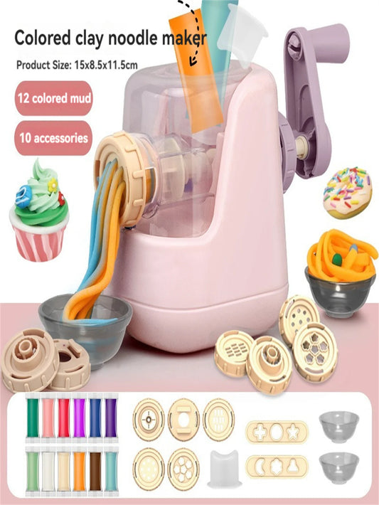 Colorful clay noodle maker, ice cream maker, burger maker, multifunctional puzzle toy set, suitable for boys and girls aged 3-12