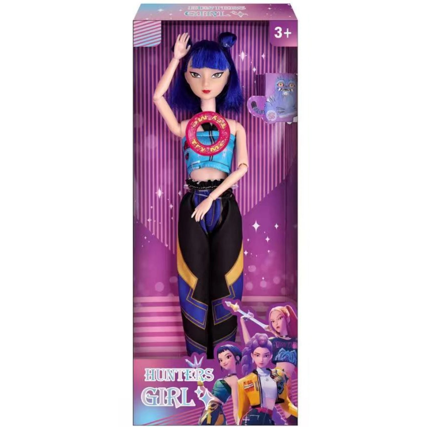 Hunters Girl Doll Rumi Mira Zoey Vinyl Figure Kpop Demon Hunters 11 Inch Posable Anime Toy with Theme Music for Kids Girl Gift