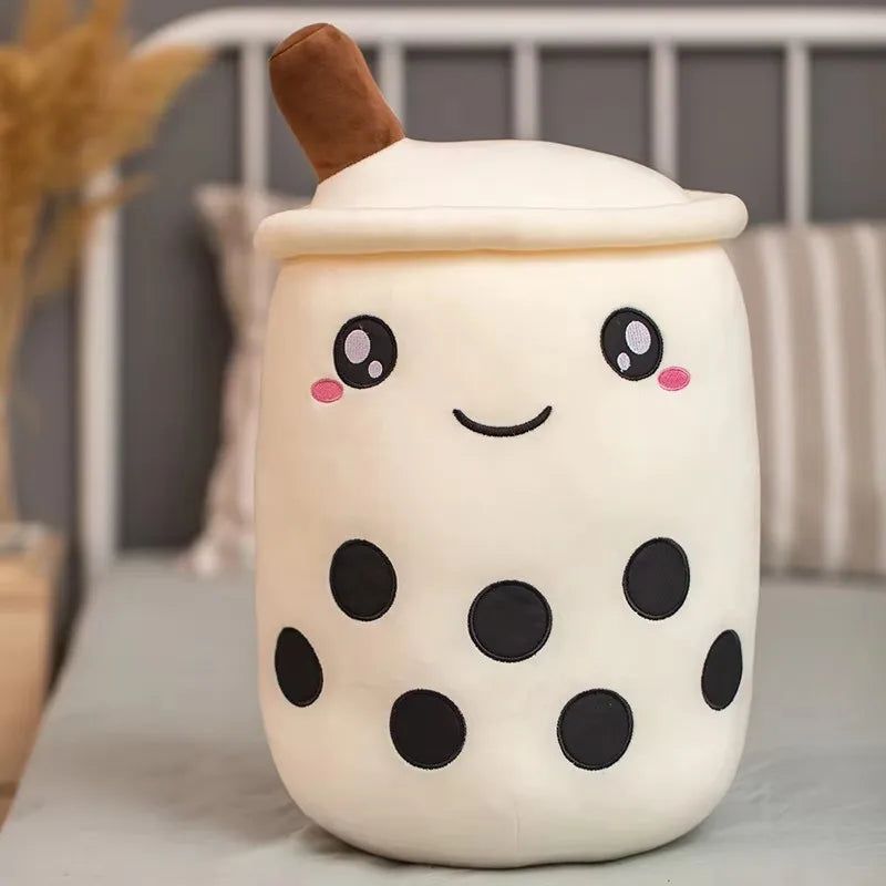 Kawaii Milk Tea Cup Plush Pillow 23cm Stuffed Food Fruit Boba Doll Ultrasoft Stuffed Plush Tea Shop Kids Toys Birthday Gift
