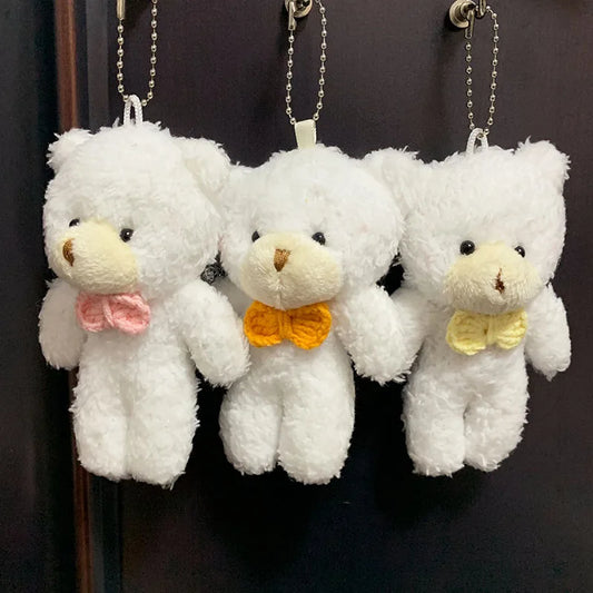 3pc/set 13cm Teddy Bear Plush Doll Animal Bear Stuffed Toy Keychain Cute Cartoon Rabbit Plush Key Ring Bag Pendant Children Gift