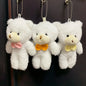 3pc/set 13cm Teddy Bear Plush Doll Animal Bear Stuffed Toy Keychain Cute Cartoon Rabbit Plush Key Ring Bag Pendant Children Gift