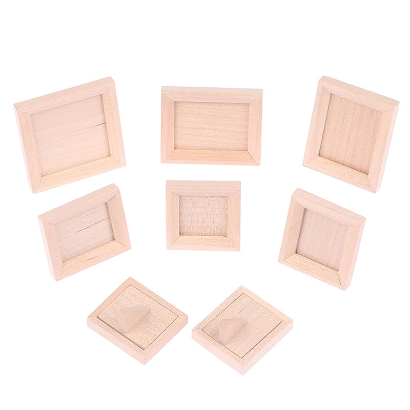 1:12 Dollhouse Miniature Photo Frame With Rear Cover Simulation Furniture Model Living Scene Decor Toy Doll House Accessories