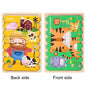 Double Sided Strip 3D Puzzles Baby Toy Wooden Montessori Materials Educational Toys For Children Large Bricks Kids Learning Toys