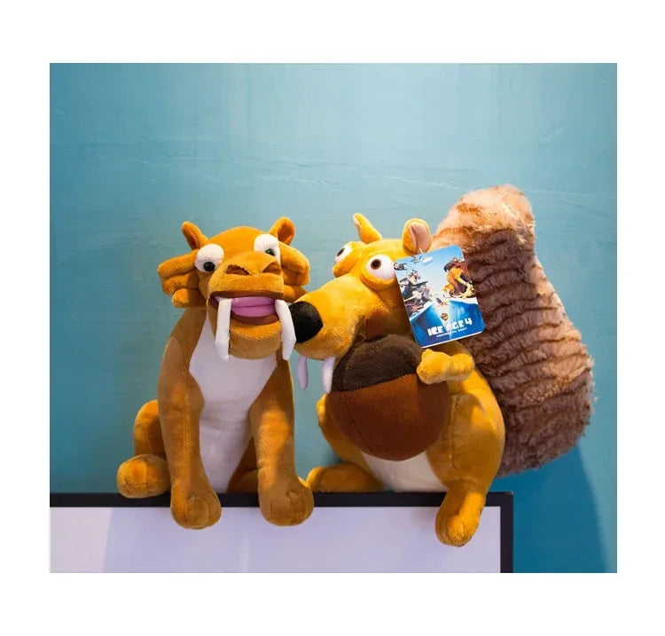 Ice Age Plush Toy Squirrel Mammoth Elephant Swordtooth Tiger Doll Soft Stuffed Animal Sleeping Pillow Gifts for Kids and Girls