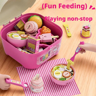 Rabbit Shape Food Feeding Toy Pretend Play Early Education Lunch Box Pudding Toy Kawaii Role Play Play House Toys Kids Toy ﻿