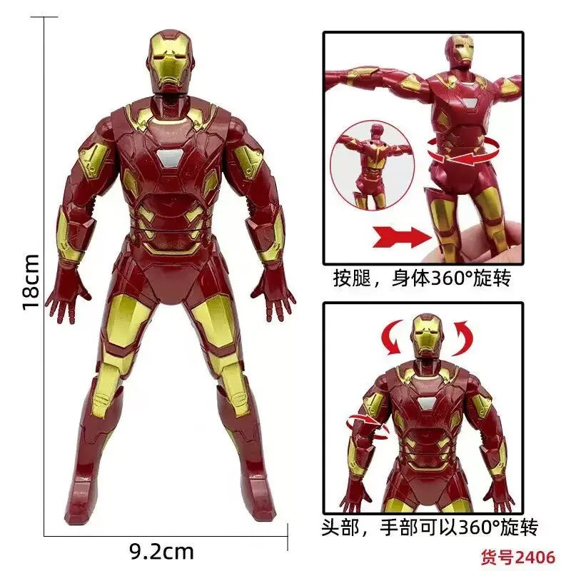 Brand new 18cm doll model Spider-Man figure, press-and-rotate Superman, Steve Rogers collectible, children's toy gift