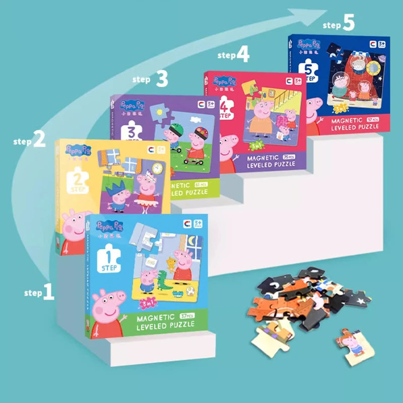 Peppa Pig Magnetic Puzzle Children's early Education Educational Toys George Character Cartoon Puzzle Birthday Gift