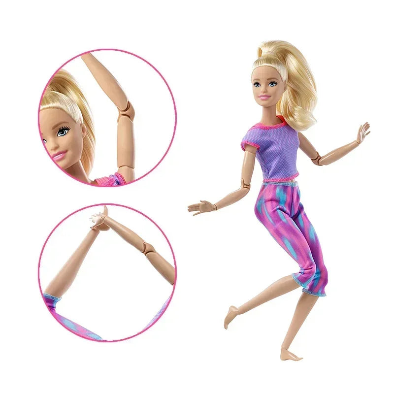 100% Original Barbie Made To Move 22 Joints Yoga Dolls for Girl Articulated Moving Joints  Kids Toys Birthday Christmas Gifts