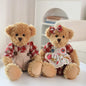 2pcs/lot 26cm Lovely Couple Teddy Bear Peluche Toys Kawaii Dress Bear Dolls Stuffed Soft Toy for Girls Baby Girlfriend Gifts