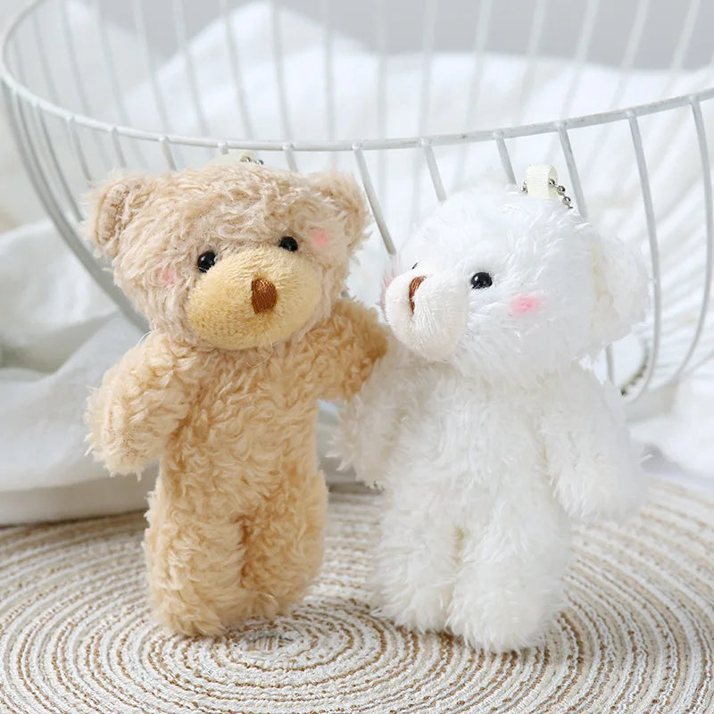 10/30/50pcs12cm Cute Blush Teddy Bear Cartoon Rabbit Bunny Animal Plush Stuffed Dolls Toys Keychain Pendent Small Gift Wholesale