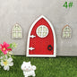 1set Dollhouse Miniature Wooden Elf Door Fairy Gnome Window Door Model Doorknob Doll House Garden Decoration Toy Accessories