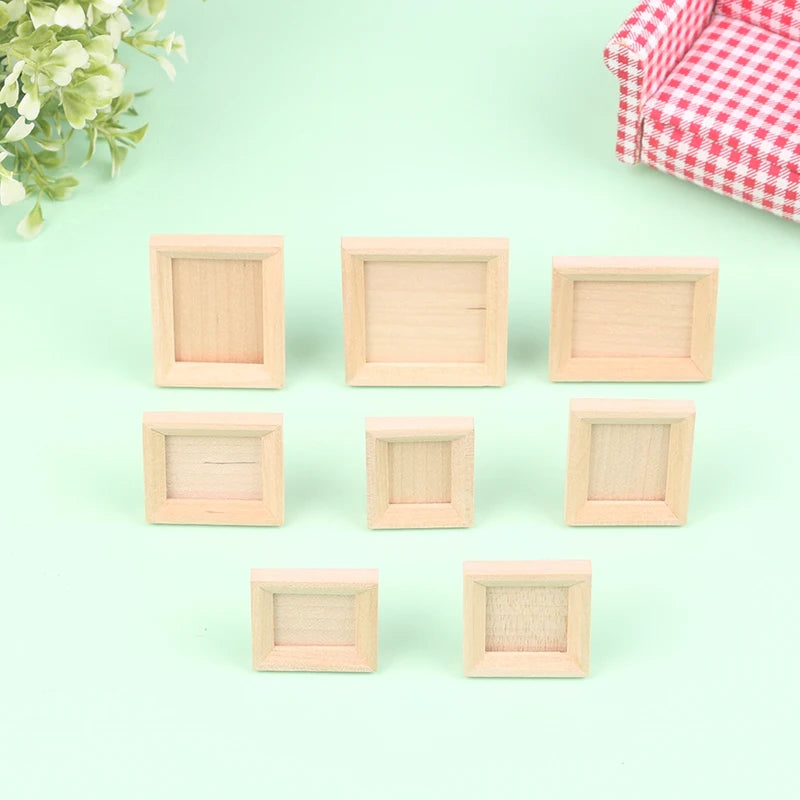 1:12 Dollhouse Miniature Photo Frame With Rear Cover Simulation Furniture Model Living Scene Decor Toy Doll House Accessories