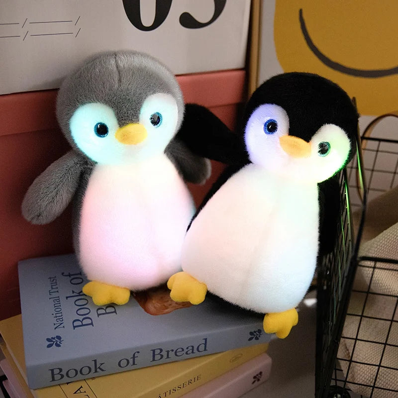 25/30cm Cartoon Shiny Penguin Toy Luminous Pillow Soft Stuffed Plush Glowing Dolls Led Light Toys Gift For Kids Children Girls