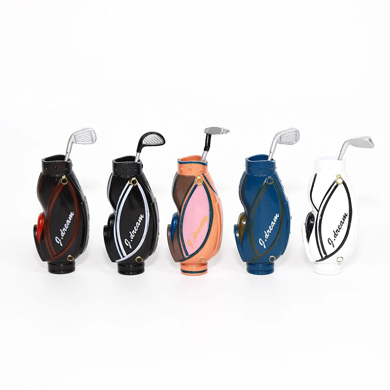 1/12 Dollhouse Miniature Accessories Mini Golf Clubs with Bag Model for Doll House Decoration ob11