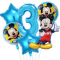 Mickey Mouse Birthday Party Decoration Blue Mickey Tableware Cups Plates Balloons Backdrop Pannents Gift Bag Kids Party Supplies