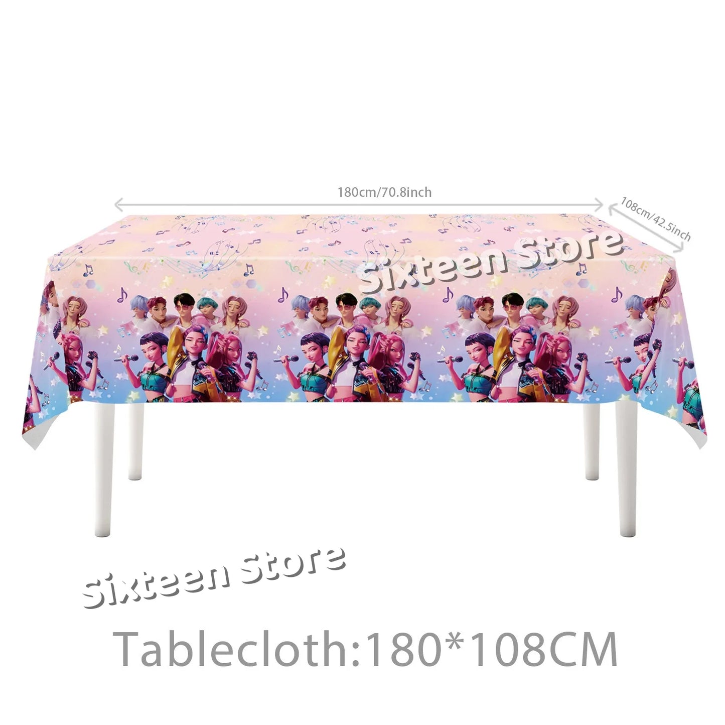 Demones Hunt Cartoon Anime Party Supplies Cutlery Set with Warrior Banner Plate Cake Topper K--Pop Cup for Birthday Party supply