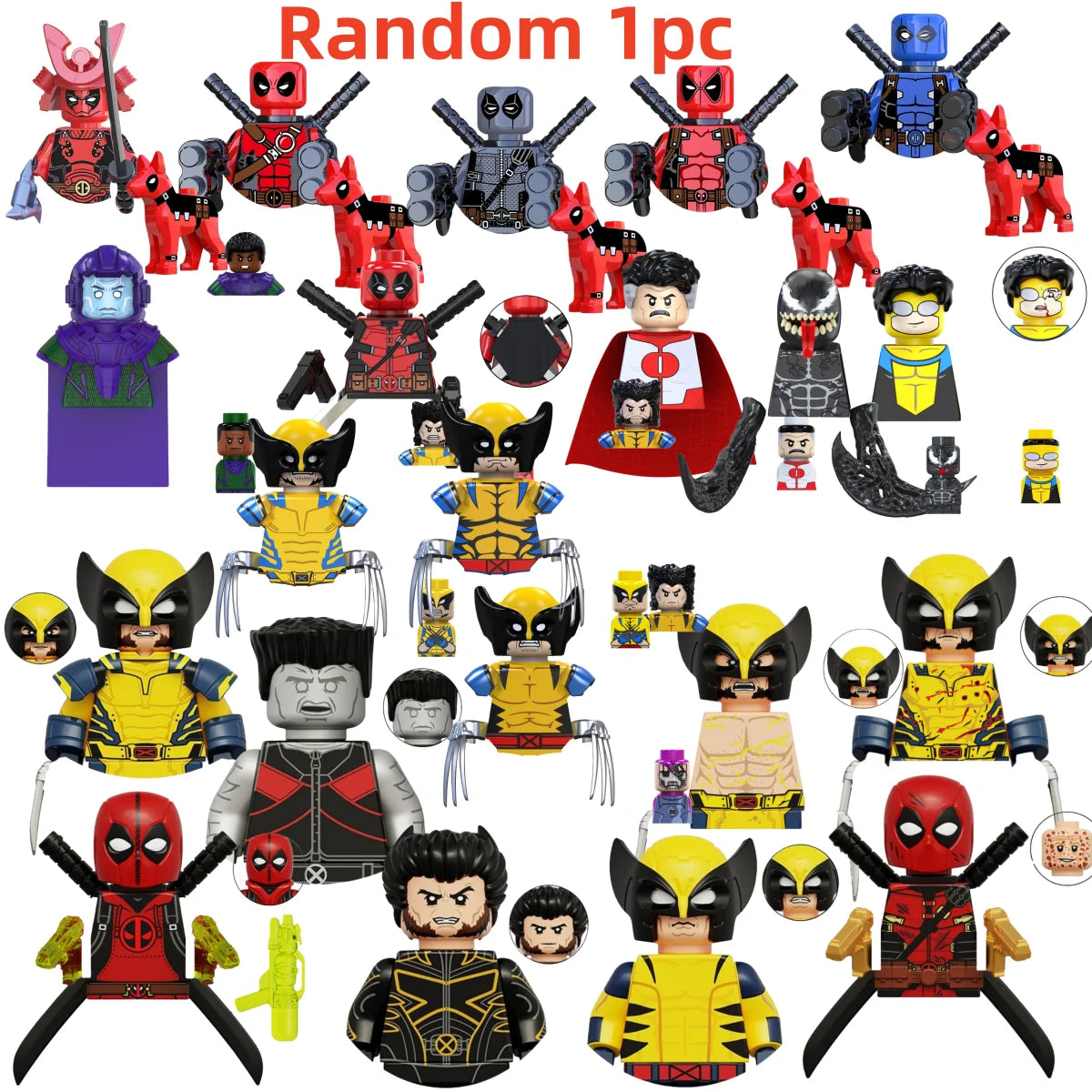Blind Box Mini Building Blocks TV6205 Figures Big Goblin Spiderman Iron Man Venom Captain Hawk Deadpool Armor Christmas Gift Toy