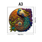 Adult Animal Wooden Puzzles Round Peacock and Bird Wooden Puzzle Children's Puzzle Toy Festival Gift A3 A4 A5 Multi Size Puzzle