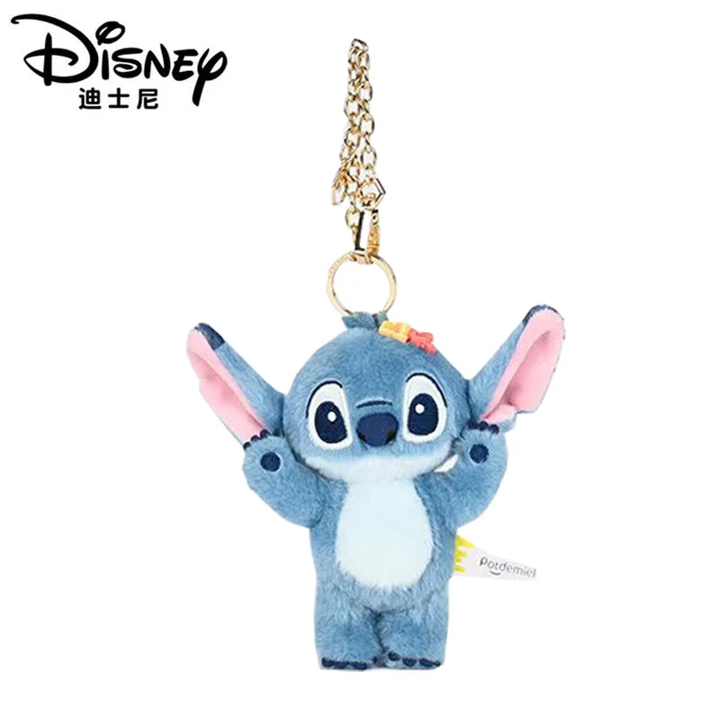 Original Disney Stitch Lotso Sullivan Woody Plush Dolls keychain Angel Stitch Mr.Q Alien Stuffed Toy Pendant Kids Birthday Gift