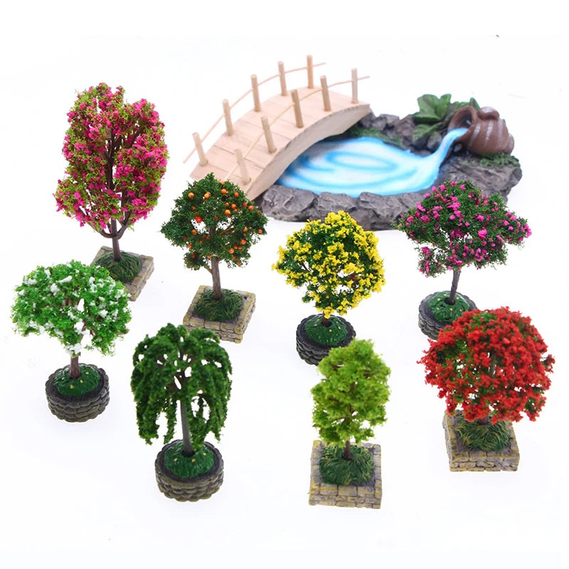1:12 Dollhouse Miniature Landscape Tree Orange Tree Garden Decor Toy Doll House Accessories