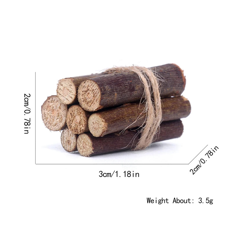 1Pc or 3 Bundles/Set Dollhouse Miniature Bonfire Firewood Model Living Scene Decor Kids Pretend Play Toy Doll House Accessories