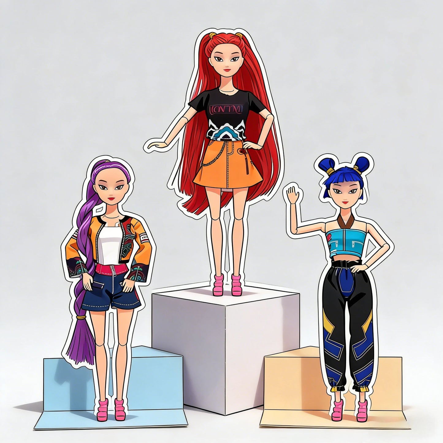 2026 Hot Music Style KPop  Anime Figure Rumi Mira Zoey Action Figure Cosplay Doll Cute Gift for Kids Birthday Gifts