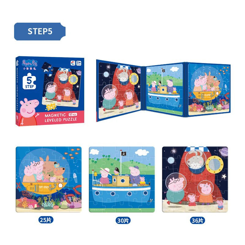 Peppa Pig Magnetic Puzzle Children's early Education Educational Toys George Character Cartoon Puzzle Birthday Gift