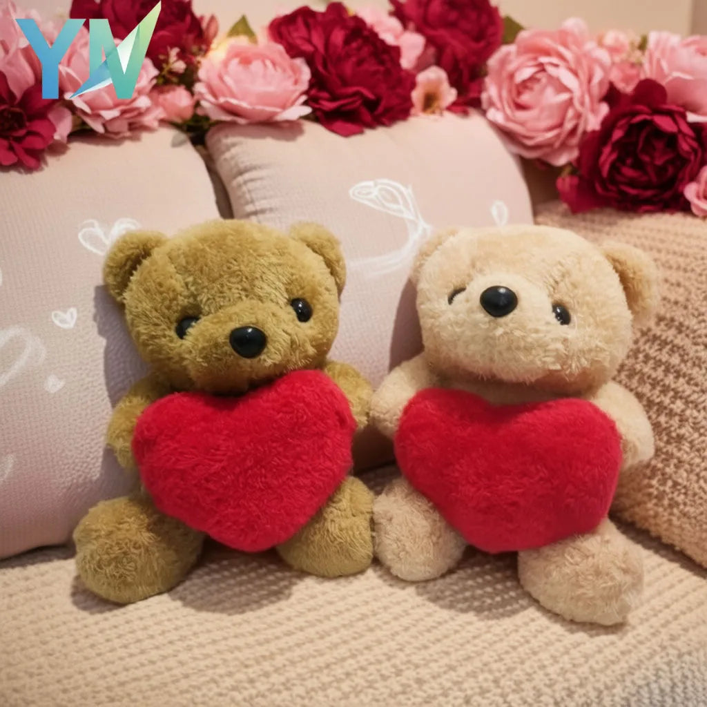 1-5PCS Valentine’s Day Bear Plush Toy Cute Heart-Hugging Stuffed Animal Doll Soft Love Bear Gift for Christmas  Anniversaries