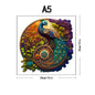 Adult Animal Wooden Puzzles Round Peacock and Bird Wooden Puzzle Children's Puzzle Toy Festival Gift A3 A4 A5 Multi Size Puzzle