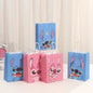 Hot 12pcs Stitch Series Cartoons Wrapped Gift Bag Kraft Paper Wrapped Candy Handheld Bag Children's Birthday Party Paper handbag
