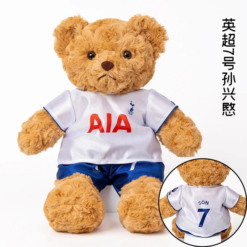 35cm Football Bear Plush Toy Cuddly Teddy Bear Soft  Stuffed Plush Animal Teddy Bear Doll Detachable jersey