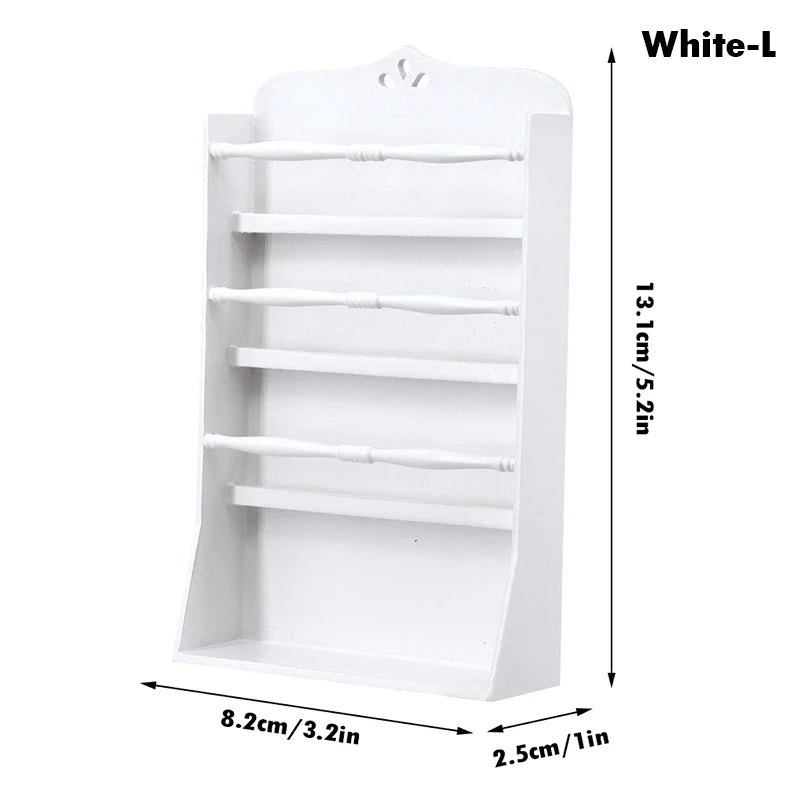 1Pcs Dollhouse Miniature Bookcase Storage Rack Mini Wood Cherry Display Shelf Cabinet Cupboard Doll House Furniture Model Toys