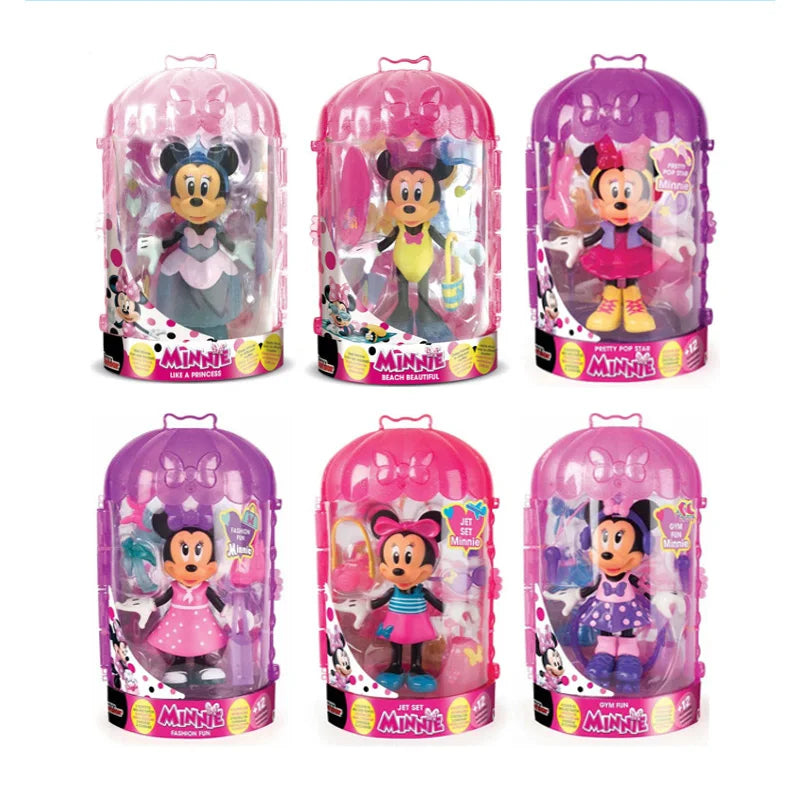 Disney Mickey Mouse Fashion Fun Minnie Beautiful Change Clothes Gifts Toy Model Anime Figures Collect Ornaments