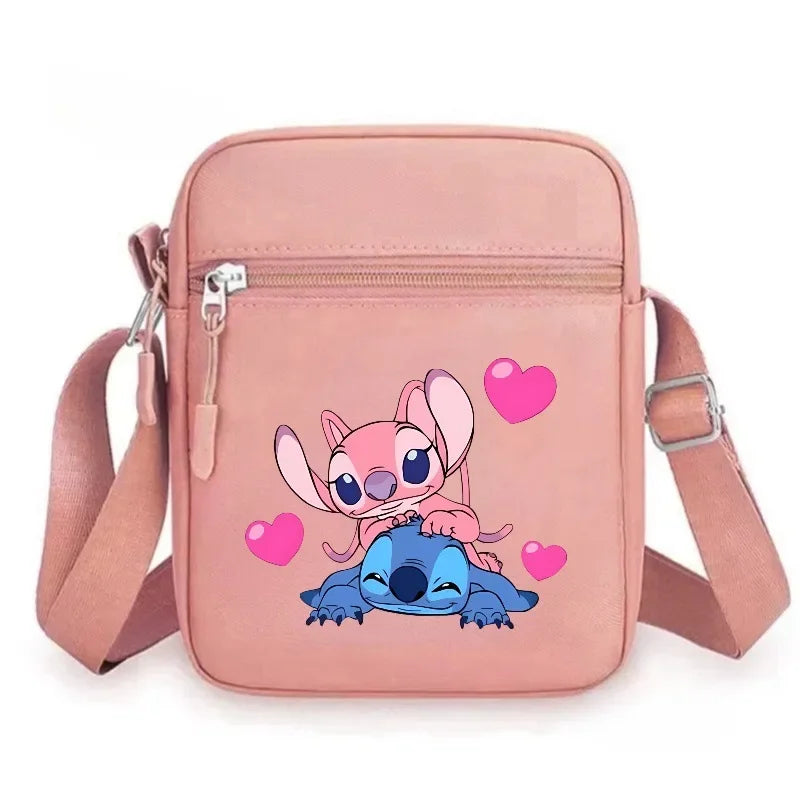 2026 Disney Latest Hot Selling Stitch Printed Boys and Girls Colorful Small Square Bag Casual Fashion Cute Women's Shoulder Bag