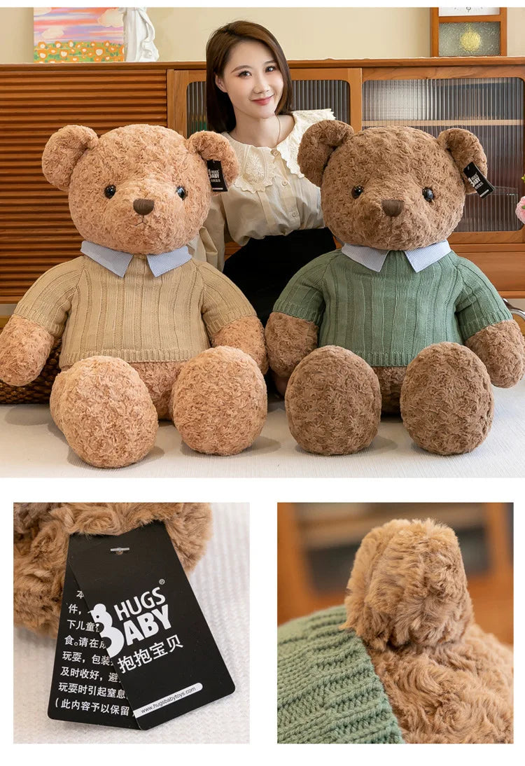 Brown Bear Toy Princess Plush Doll A Bear In A Sweater A Girl'S Birthday Present Boy'S Couch Pillow Bear Doll 30cm And 40cm